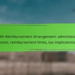 Health Reimbursement Arrangement: administrative costs, reimbursement limits, tax implications