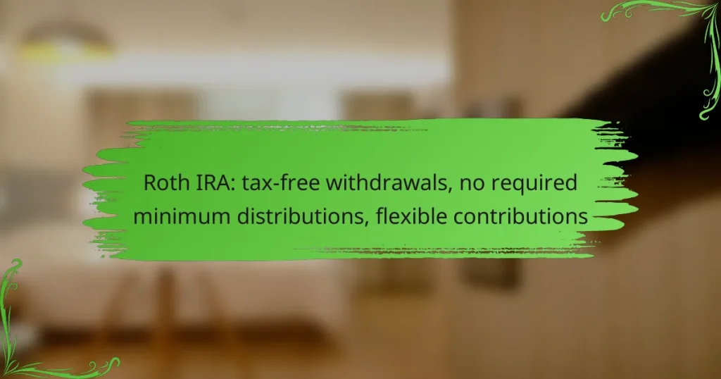 Roth IRA: tax-free withdrawals, no required minimum distributions, flexible contributions