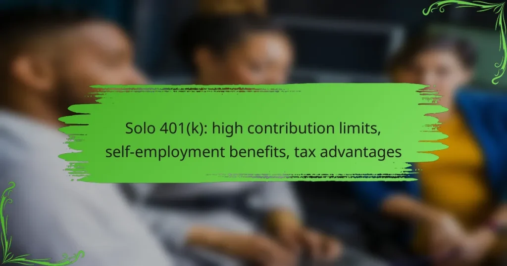Solo 401(k): high contribution limits, self-employment benefits, tax advantages