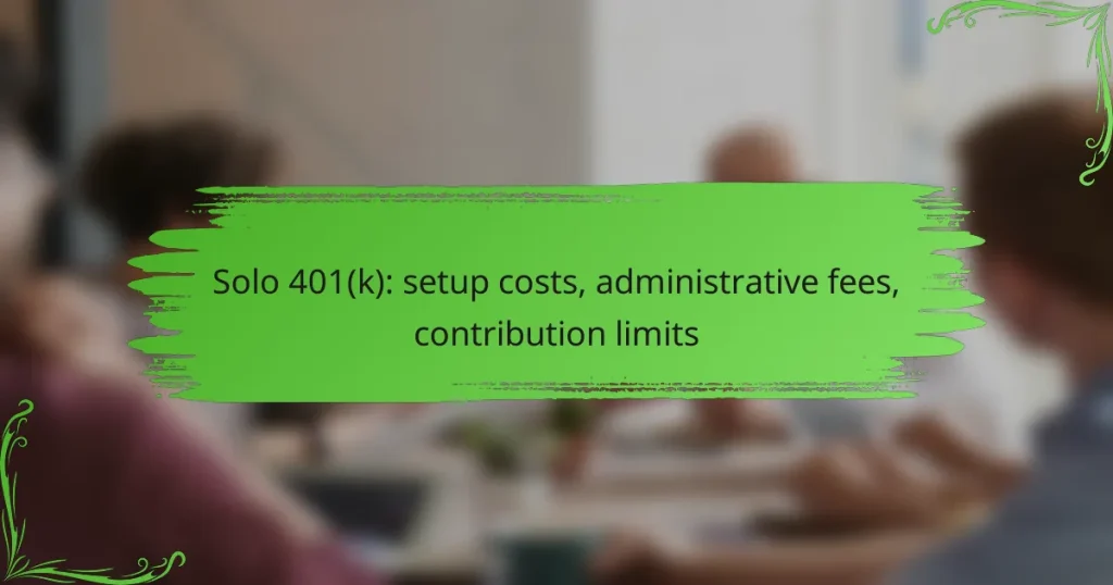 Solo 401(k): setup costs, administrative fees, contribution limits