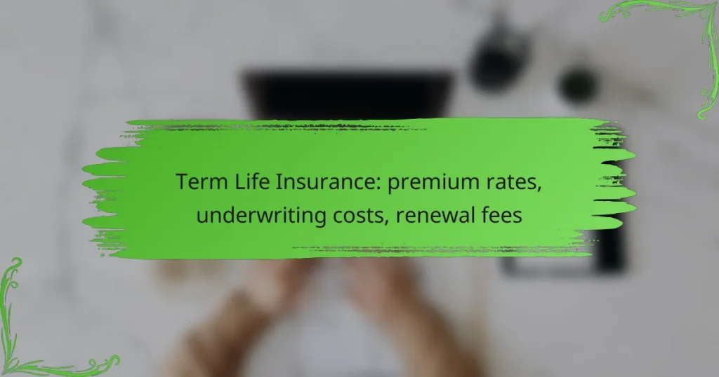 Term Life Insurance: premium rates, underwriting costs, renewal fees