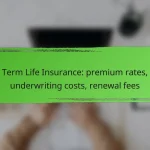 Term Life Insurance: premium rates, underwriting costs, renewal fees