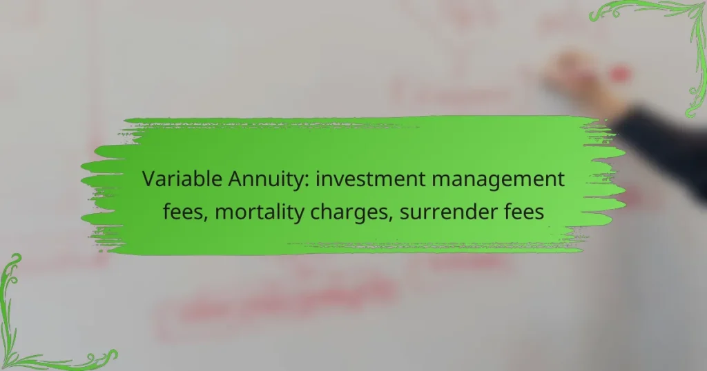 Variable Annuity: investment management fees, mortality charges, surrender fees