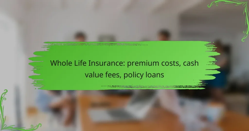 Whole Life Insurance: premium costs, cash value fees, policy loans