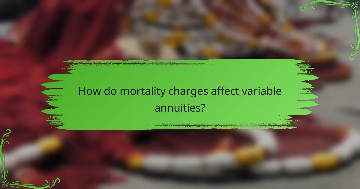 How do mortality charges affect variable annuities?