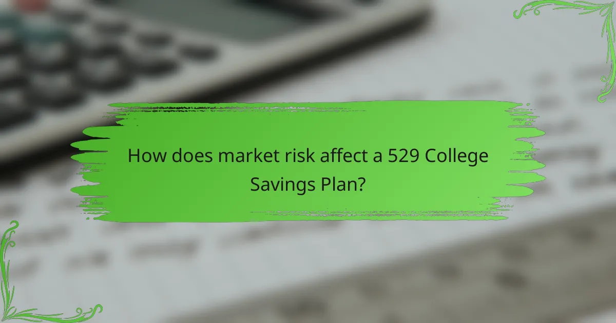 How does market risk affect a 529 College Savings Plan?