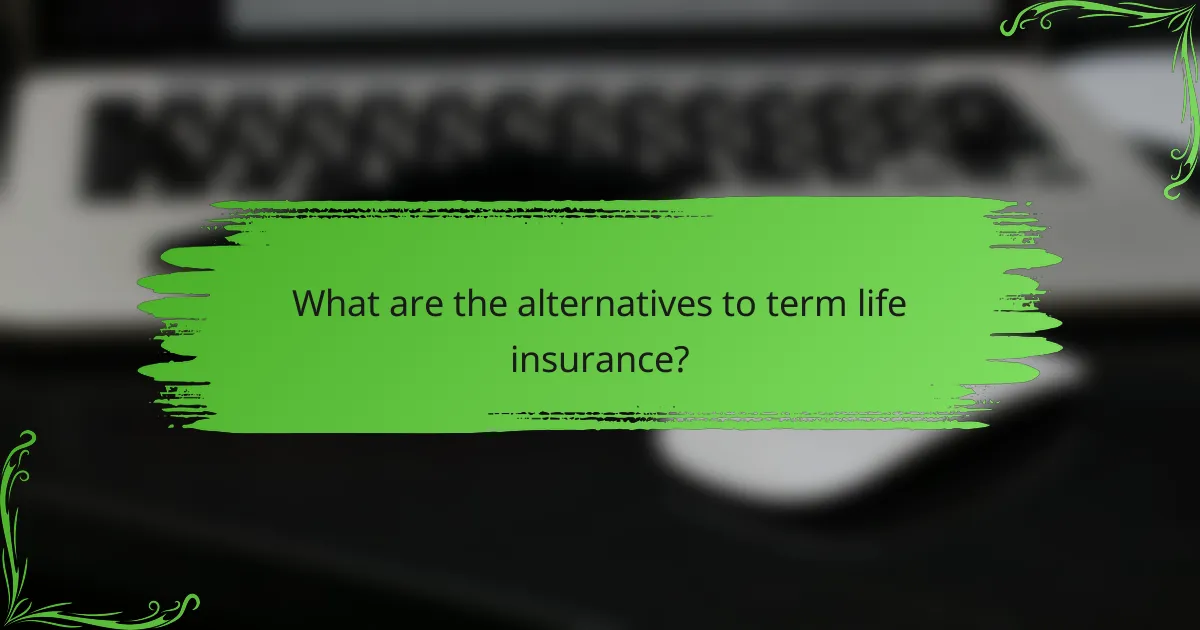 What are the alternatives to term life insurance?