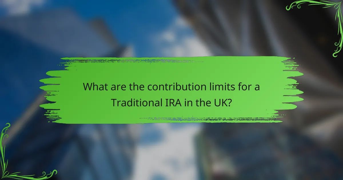 What are the contribution limits for a Traditional IRA in the UK?